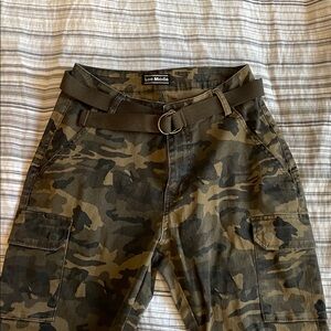 Love Moda Camouflage Cargo Pants with Belt